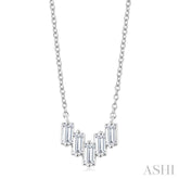1/4 Ctw Baguette Cut Diamond Necklace in 14K White Gold